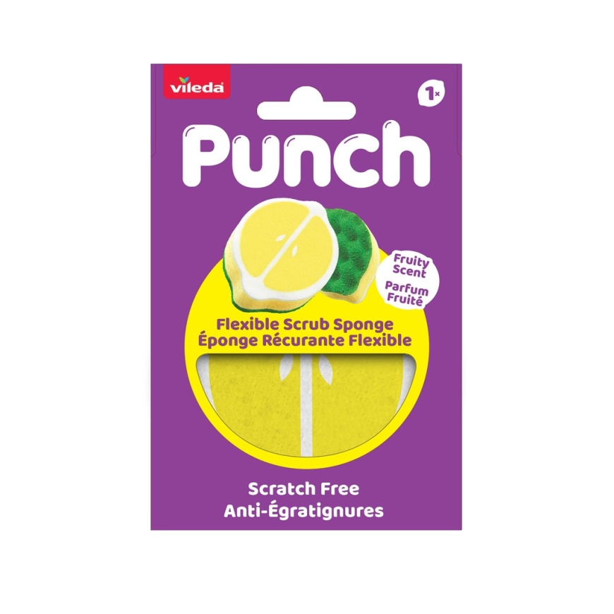 Vileda Punch Flexible kempinė, citrina, 1 vnt. – 2