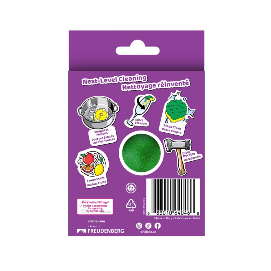 Vileda Punch Flexible -sieni, sitruuna, 1 kpl. – 4