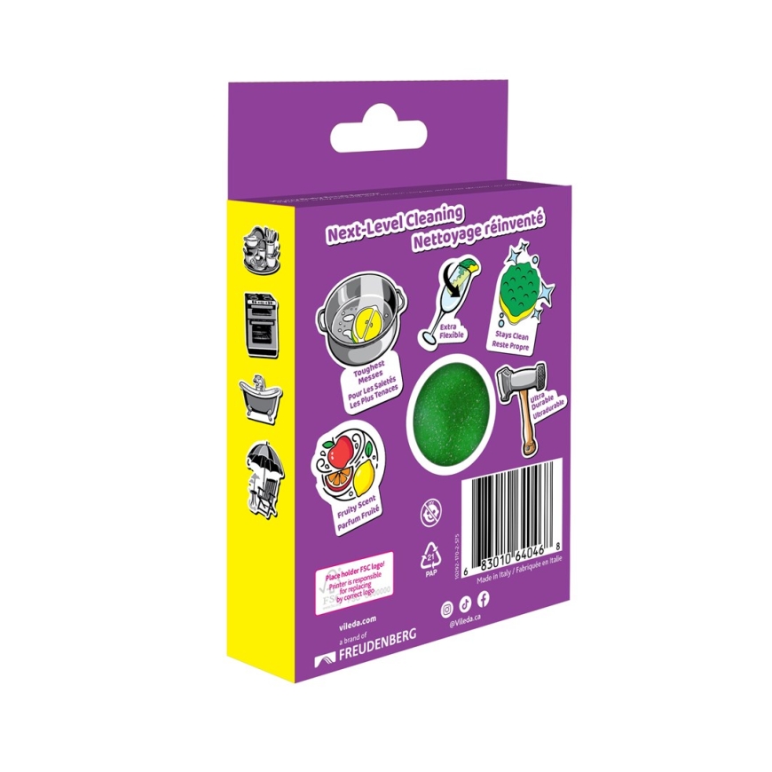 Vileda Punch Flexible -sieni, sitruuna, 1 kpl. – 5