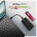 Axagon EEM2-40G USB-C 40Gbps M.2 NVMe SSD Enclosure, ARMORED Aluminum