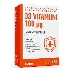 ICONFIT D3-vitamiin immuunsüsteemi toetamiseks, 4000 IU, 60 kapslit