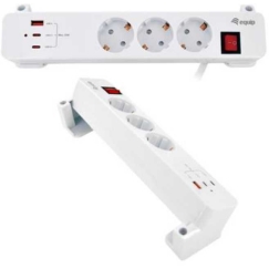 EQUIP 3-Outlet Clamp Power Strip White