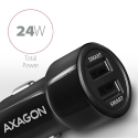 Axagon PWC-5V5 SMART Car charger 24W, 2x USB-A port, 5V/2.4A + 5V/2.4A