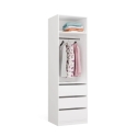 OPENO 1W1P3S WHITE Kapig – Modulaarkapid riidepuu ja 3 sahtliga