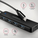 Axagon HUE-C1C sąsajos šakotuvas USB 3.2 Gen 1 (3.1 Gen 1) Type-C 5000 Mbit/ai Juoda Axagon HUE-C1C sąsajos šakotuvas USB 3.2 Gen 1 (3.1 Gen 1) Type-C 5000 Mbit/ai Juoda