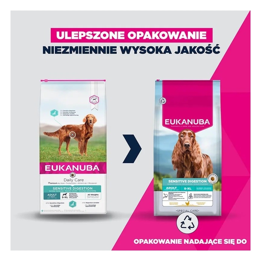 EUKANUBA Specializuota priežiūra Jautri virškinimas - sauso maisto šunims - 12kg – 2