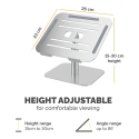 Fellowes Alumia (New) Desk Laptop Stand Silver Sülearvuti alus Hõbe 38,1 cm (15") Fellowes Alumia (New) Desk Laptop Stand Silver Sülearvuti alus Hõbe 38,1 cm (15")