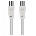 TV Antenna Cable RF, 5m, Plug - Socket, White EMOS