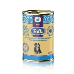 FOLK Delikaatne toidukord kutsikatele koos jänesemonoga - märg koeratoit - 400g