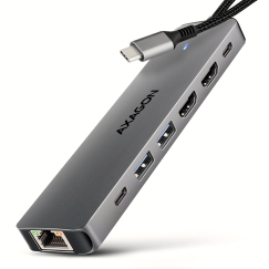 Axagon HMC-7HX2 sülearvuti dokk ja pordireplikaator Juhtmega ühendatud USB 3.2 Gen 1 (3.1 Gen 1) Type-C Hall