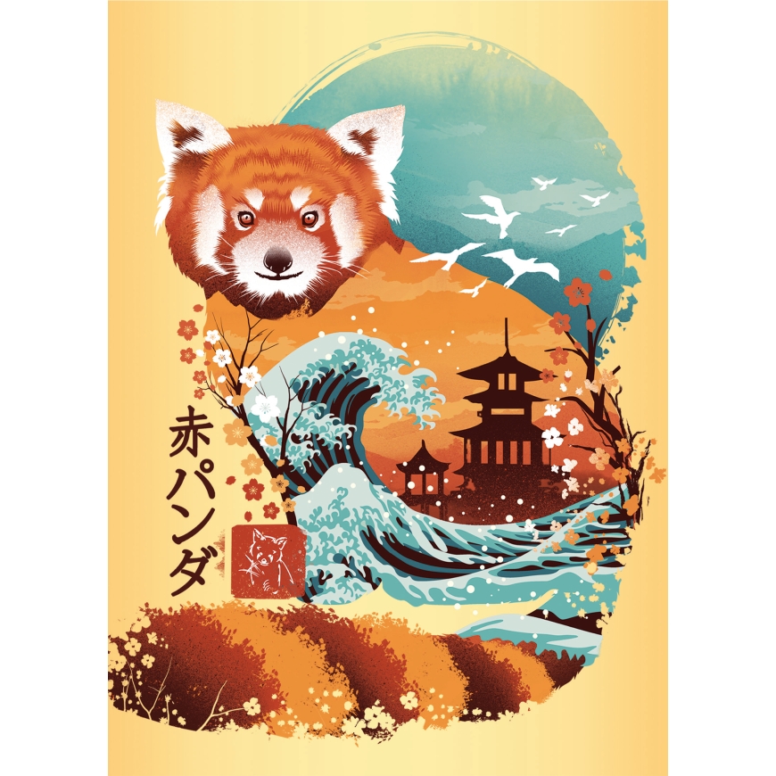 Ravensburger pusle 3x100 tk molbertiga: Ukiyo-e kass-sõdalane, punane panda ja draakon – 4