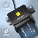 Axagon CRE-SM3SD USB Smart card & SD/microSD/SIM Flat smart card reader Indoor USB 2.0 Black