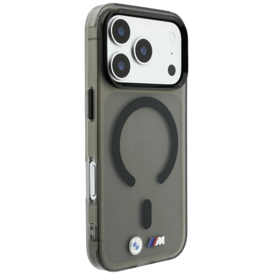 Dėklas BMW M IML Frosted Metal Logo & Trims MagSafe Case for iPhone 18 Pro / 17 Pro - Juodas – 5
