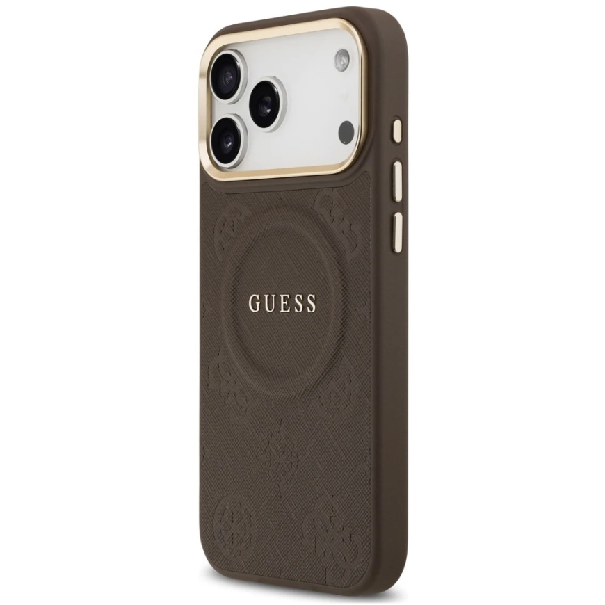 Guess Peony Hot Stamp MagSafe -kansi iPhone 18 Pro Max / 17 Pro Max ruskea – 2