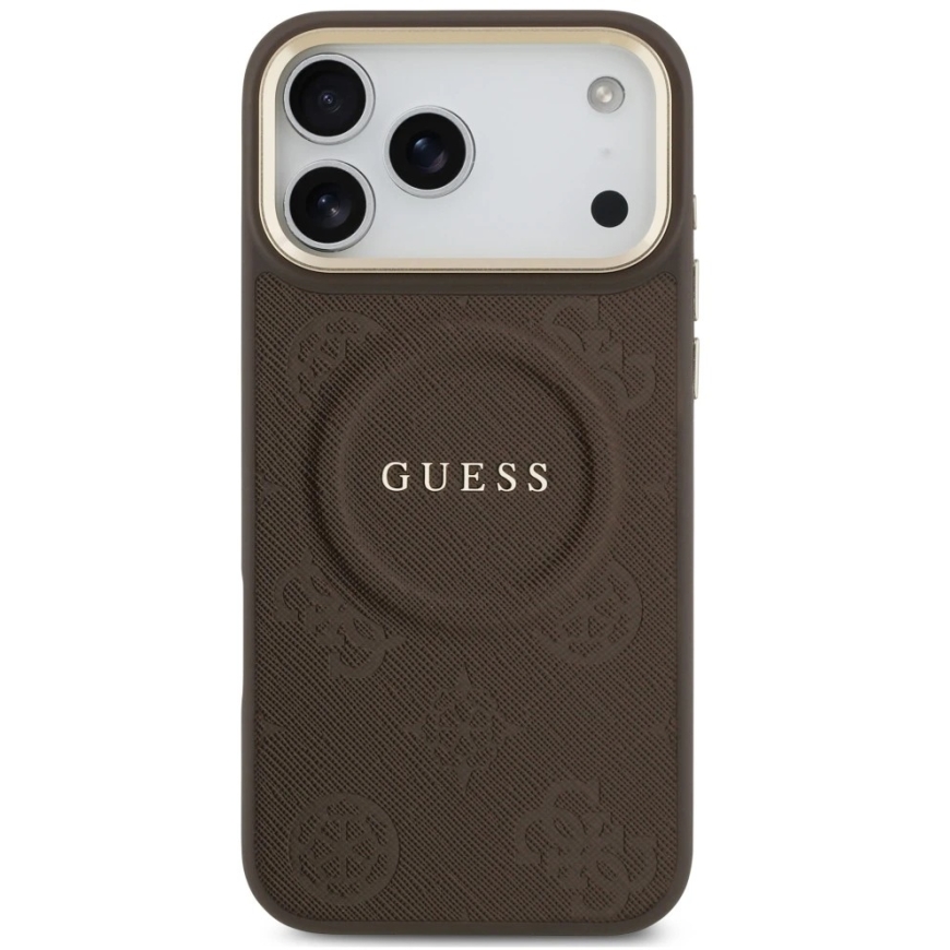 Guess Peony Hot Stamp MagSafe Case for iPhone 18 Pro Max / 17 Pro Max brown – 3