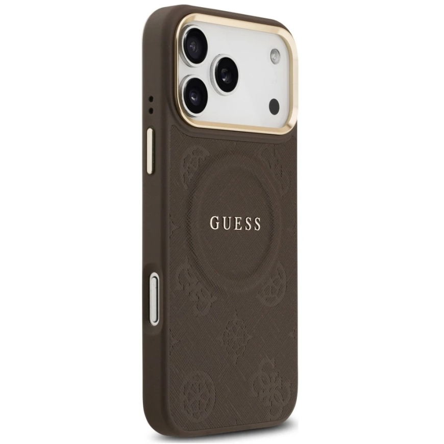 Guess Peony Hot Stamp MagSafe vāciņš iPhone 18 Pro Max / 17 Pro Max brūns – 4