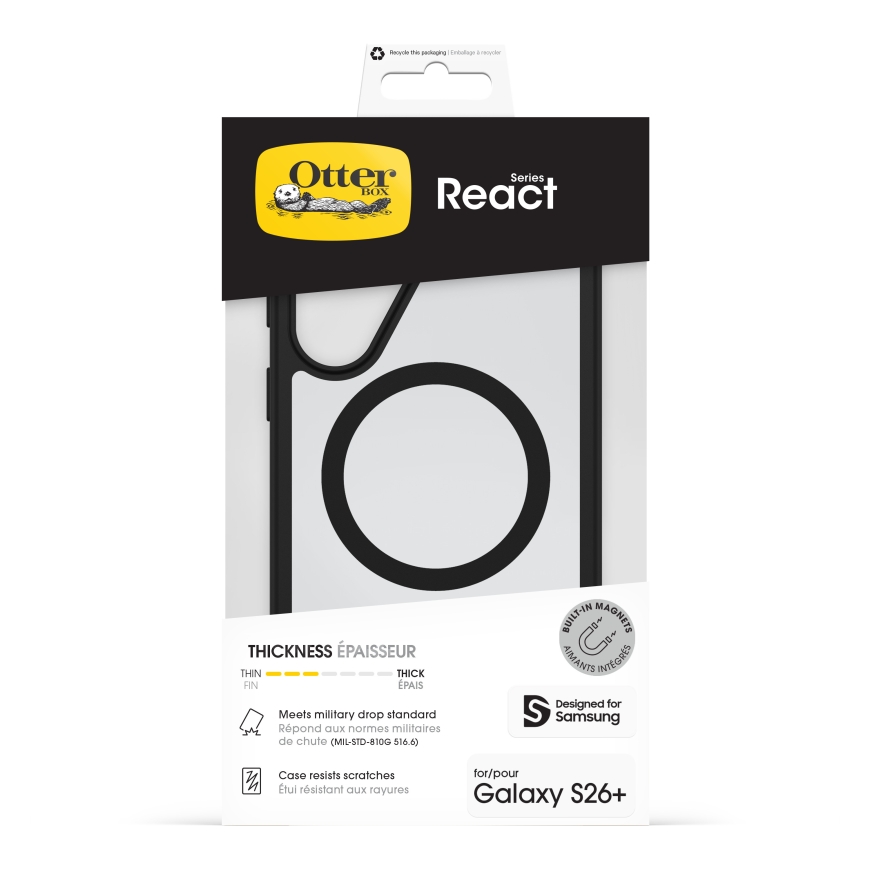 Чехол OtterBox React Magnets, Samsung Galaxy S26 Plus, прозрачный/черный – 5