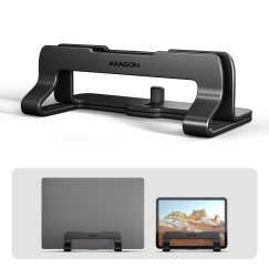 Axagon STND-VB Vertikaler Laptop-Ständer, einstellbare Breite, Aluminium