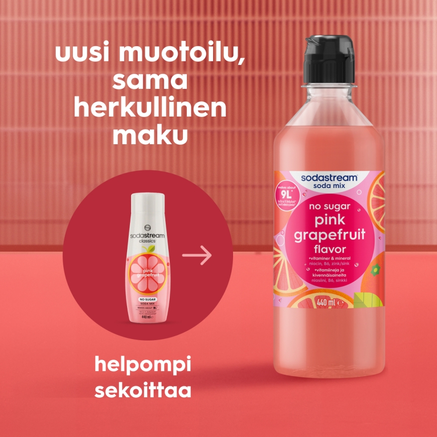 SodaStream Rozā Greipfrūtu Bez Cukura 440 ml - Šķidrais Dzirkstošā Dzēriena Koncentrāts – 2