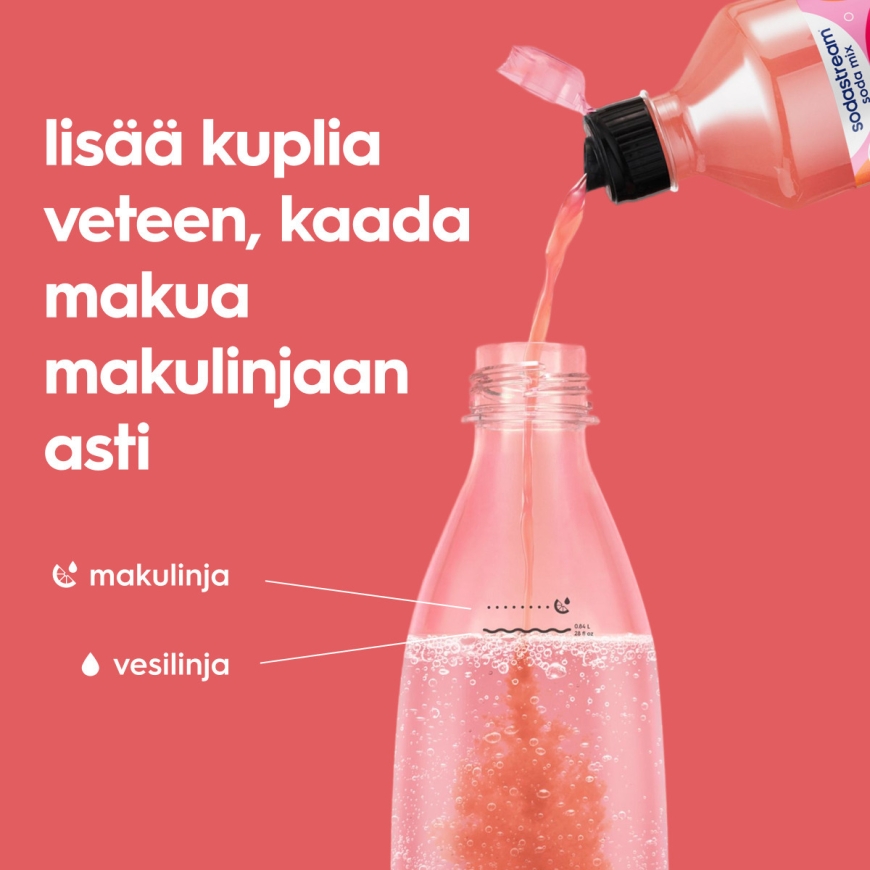 SodaStream Roosa Greipfrut Ilma Suhkruta 440 ml - Kuivainfügri Joogikontsentratsioon – 3