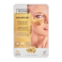 Маска для глаз Iroha Nature Gold Anti-age, фольгированная, с 24К золотом и коллагеном, 2 шт.