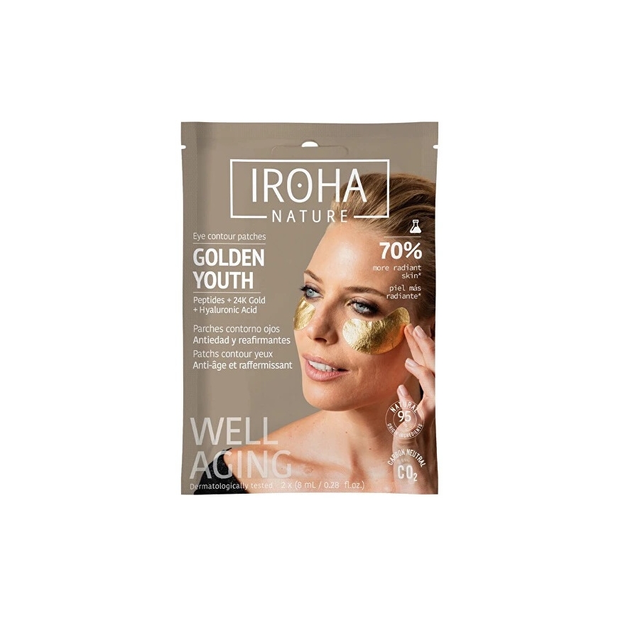 Iroha Nature Gold Anti-age silmakreem, fooliumi, 24K kulla ja kollageeniga, 2 tk. – 5