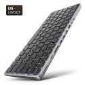 Axagon HMC-KB-US, USB 5Gbps hub w. keyboard, HDMI 4K/60Hz, 3x USB-A, SD/mSD, audio, PD 100, US layou