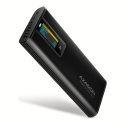 Axagon EEM2-SD2B USB-C 10Gbps M.2 NVMe & SATA SSD Enclosure with Display, Screwless, Black