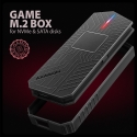 Axagon EEM2-GAM External USB-C 10Gbps metal box for M.2 NVMe & SATA SSD disks. Screwless