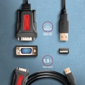 Axagon ADS-1PSN USB-A 2.0 - serial RS-232 DB9-M Prolific adapter cable 1.5m - Adapter - Digital/Date