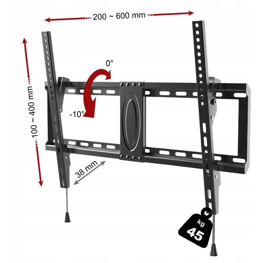 Fiber Mount Ergosolid Satt-2 - sturdy adjustable bracket for LCD LED TVs 32"-80" – 4