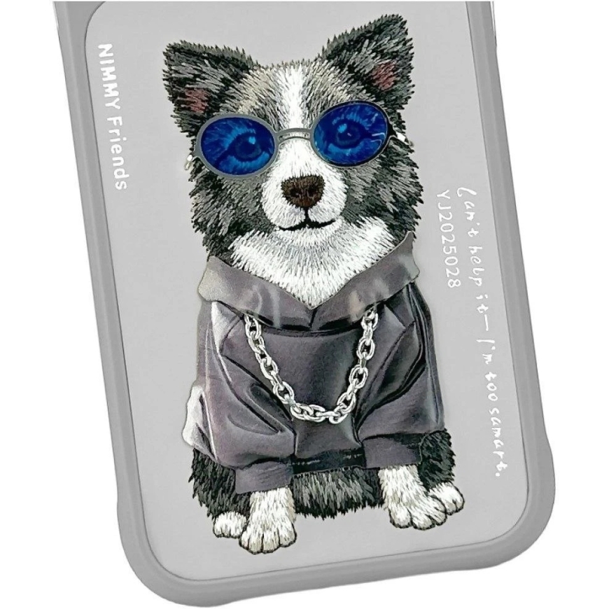 Dėklas NIMMY case GLASSES COOL DOG for IPHONE 18 Pro Max/17 Pro Max pilkas – 5