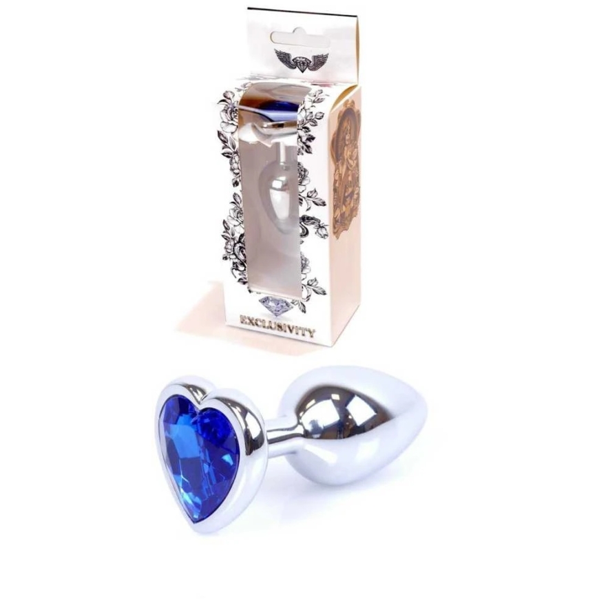 B Series Heavyfun Plug-Jewellery Sidabrinis Heart PLUG- Tamsioji Mėlyna