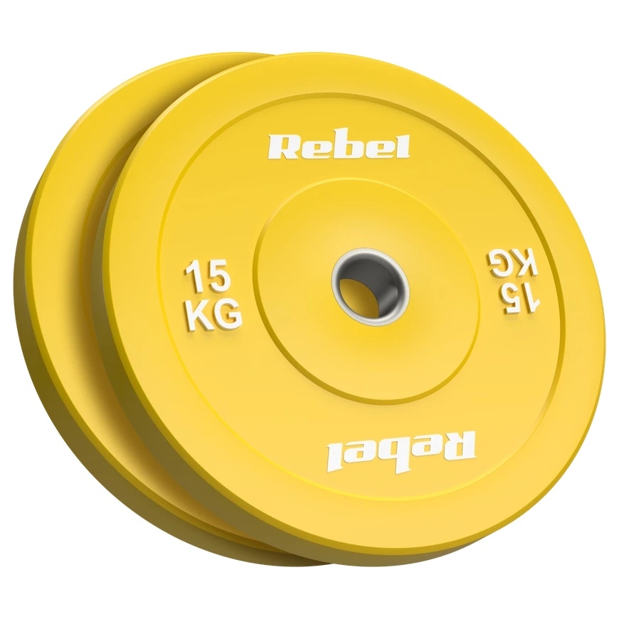Olympic Rubber Bumper Weight, BEAST series, set of 2x15kg, hole 51 mm, REBEL ACTIVE