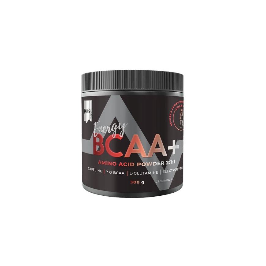 Puls Nutrition Energy BCAA+ aminohappojauhe, cola, 300 g
