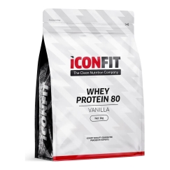 ICONFIT Whey Protein 80 proteiinijauhe, vanilija, 1 kg