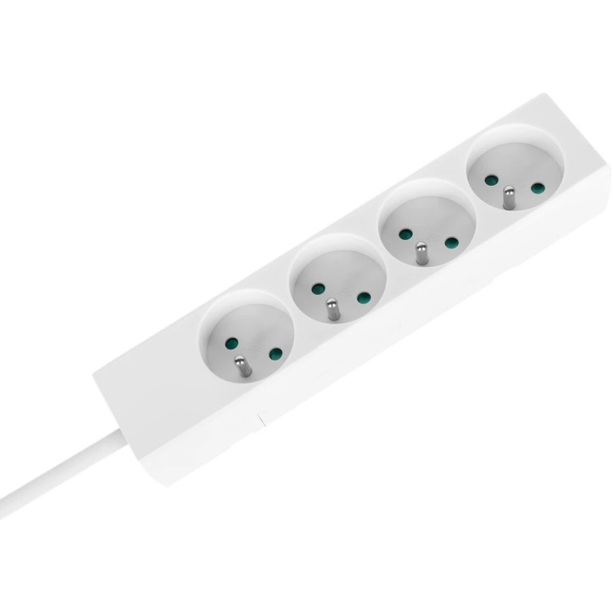 Przedłużacz Prailgintuvas, 4 lizdai, 3 m, prancūziško tipo, be jungiklio (3x1,5 mm), Rebel baltas – 3