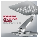 Axagon STND-LR Aluminum stand with 360° rotation for laptops 10"–17.3". Adjustable height and angle.