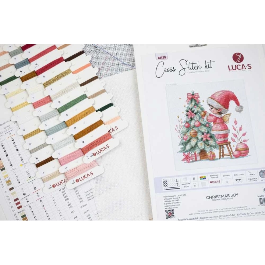 luca S Embroidery Kit "Christmas Spirit" 17 x 17 cm SB1439 – 4