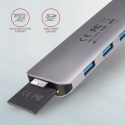 Axagon HMC-HCR3A 3x USB-A+ HDMI+ SD/microSD USB-C 3.2 Gen 1 hub 20cm Wired USB 3.2 Gen 1 (3.1 Gen 1)