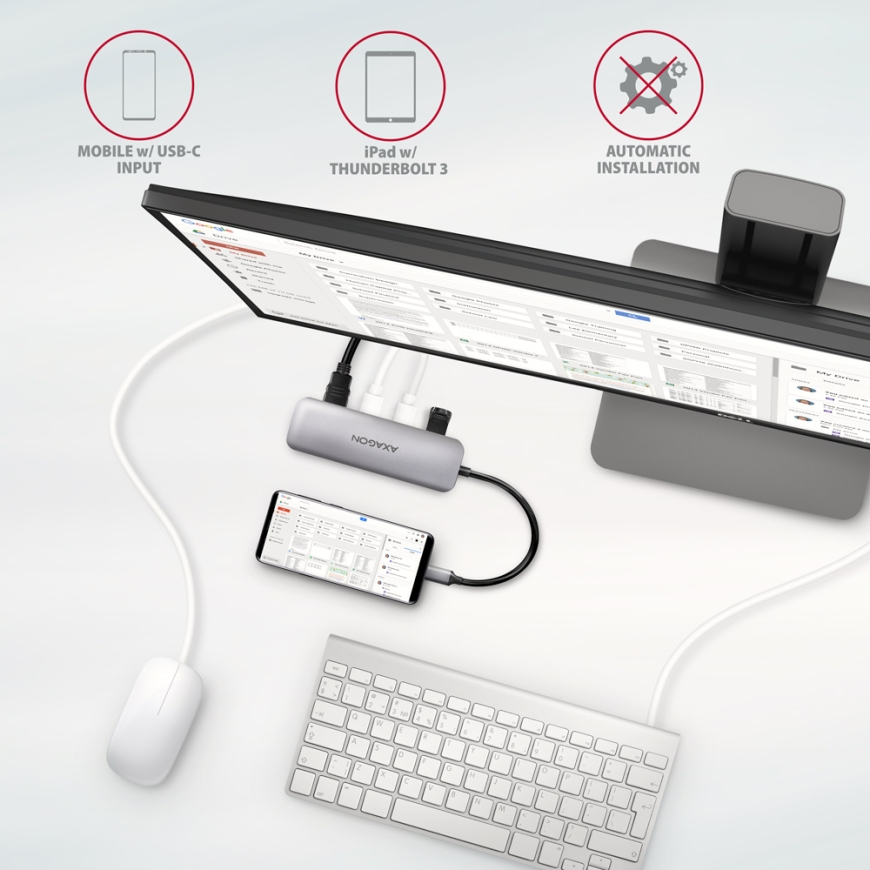 Axagon HMC-HCR3A 3x USB-A+ HDMI+ SD/microSD USB-C 3.2 Gen 1 hub 20cm Проводная USB 3.2 Gen 1 (3.1 Ge – 5