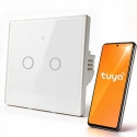 Qoltec 52716 Gudrais skārienjutīgais 2-pogu gaismas slēdzis | Wi-Fi | Taimeris | Tuya | Smart Life | Temperēts stikls | Balts Qoltec 52716 Gudrais skārienjutīgais 2-pogu gaismas slēdzis | Wi-Fi | Taimeris | Tuya | Smart Life | Temperēts stikls | Balts