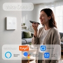 Qoltec 52716 Älykäs Kosketuskytkin 2-kanavainen Valaisimelle | Wi-Fi | Ajastin | Tuya | Smart Life | Karkaistu lasi | Valkoinen