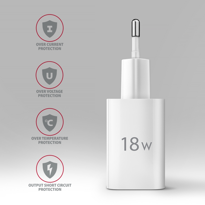Axagon ACU-QC18W QC3.0 1xOUTPUT wall charger 18W – 5