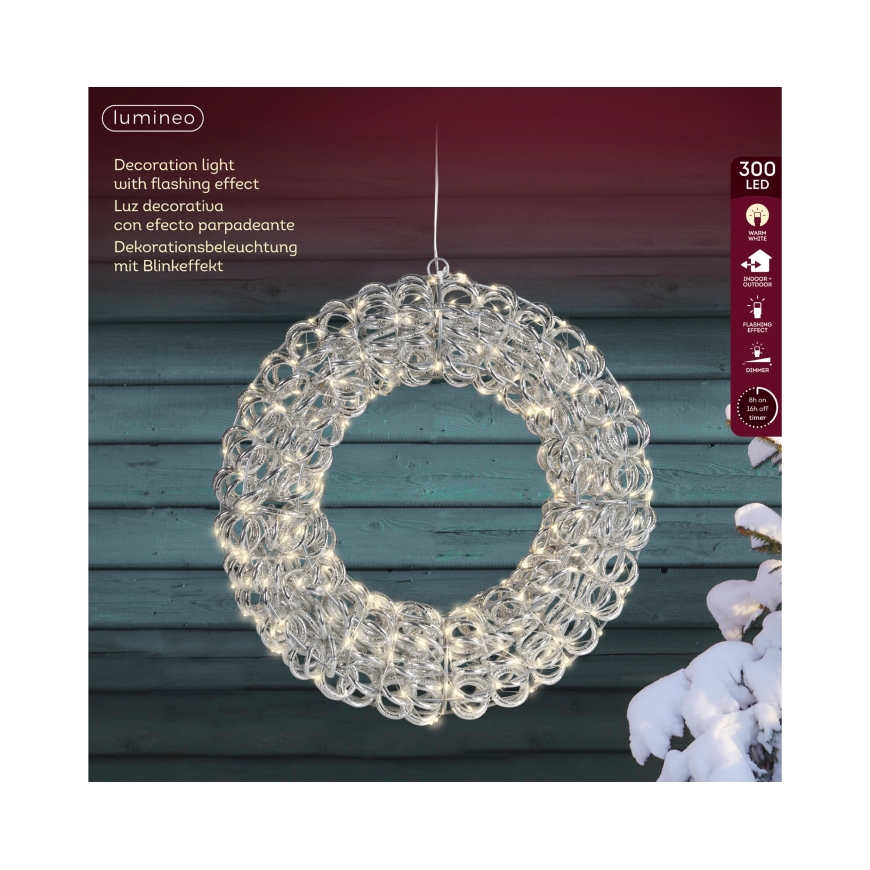 Lumineo silver LED light garland with lights, 40 cm, for indoor and outdoor use – 3