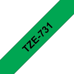 Brother TZE-731 этикеточная лента Черный на зелёном