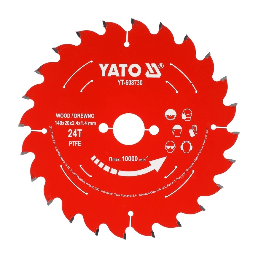 Yato TCT PTFE DISKAS MEDIENAI 165*20*24T