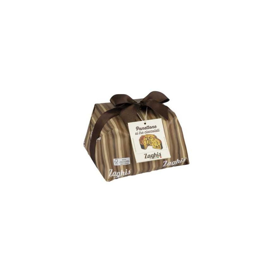 Panettone kolme tüüpi šokolaadiga Zaghis Ai Tre Cioccolati, 750 g