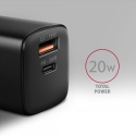 Axagon ACU-PQ20 PD3.0 & QC4+ DUAL OUTPUTS wall charger 20W