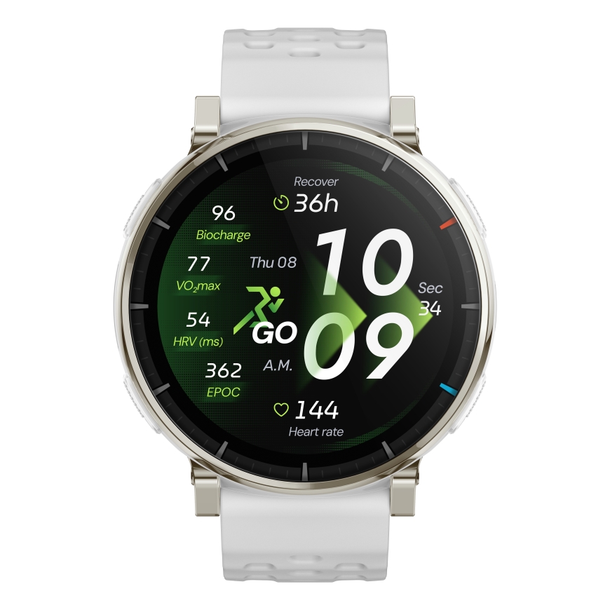 Amazfit Active 3 3,35 cm (1.32") AMOLED Digitaalinen 466 x 466 pikseliä Kosketusnäyttö Kulta GPS (sa – 2